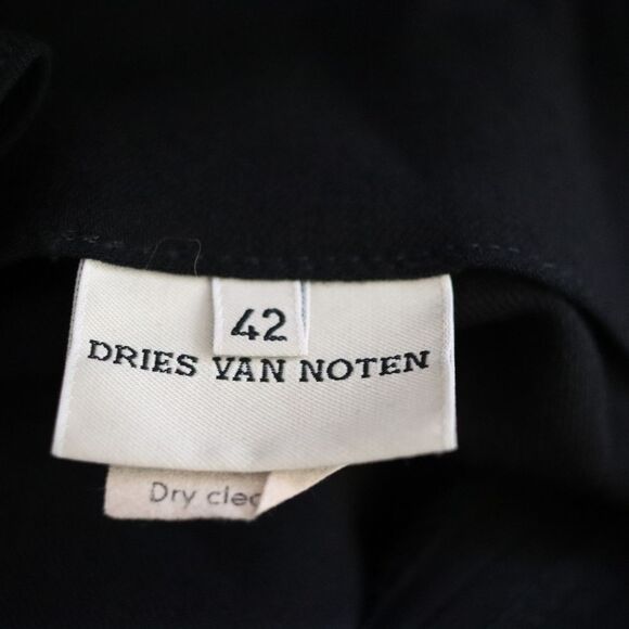 Dries Van Noten Vintage Black Belted Long Maxi Skirt Wool 42 - Picture 12 of 13